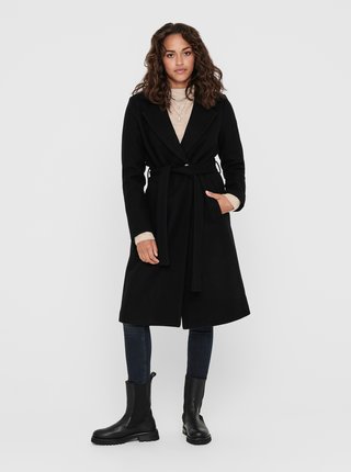 Čierny vlnený kabát ONLY Gina