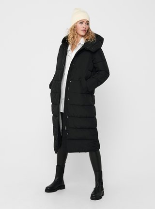 Čierny prešívaný zimný kabát ONLY Caroline
