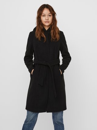 Čierny kabát s kapucou VERO MODA