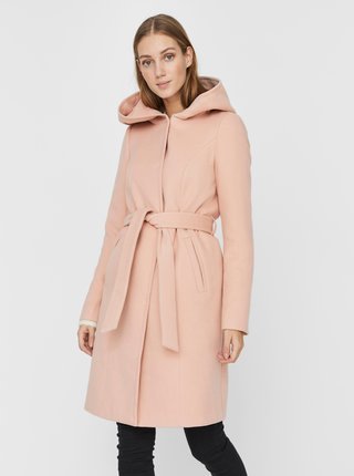 Ružový kabát s kapucou VERO MODA
