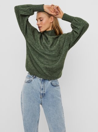 Zelený sveter so stojáčikom VERO MODA