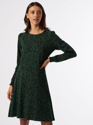 Tmavě zelené vzorované šaty Dorothy Perkins