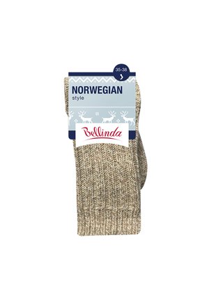 Ponožky NORWEGIAN STYLE SOCKS - Zimní unisex ponožky - šedá
