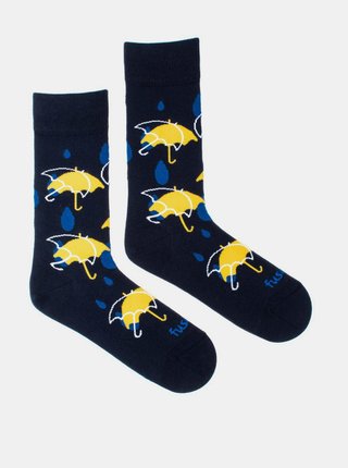 Tmavě modré vzorované ponožky Fusakle Podzimní den