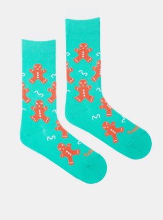 Tyrkysové vzorované ponožky Fusakle Trouba
