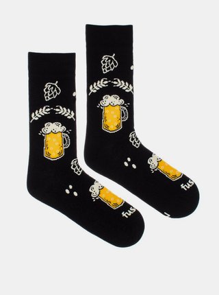 Čierne vzorované ponožky Fusakle Chmelová brigáda