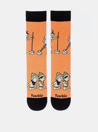 Oranžové vzorované ponožky Fusakle Lolek a Bolek