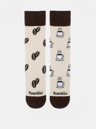 Krémové vzorované ponožky Fusakle Životabudič
