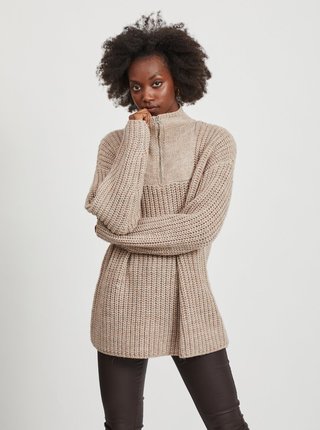 Béžový sveter s prímesou vlny z alpaky .OBJECT