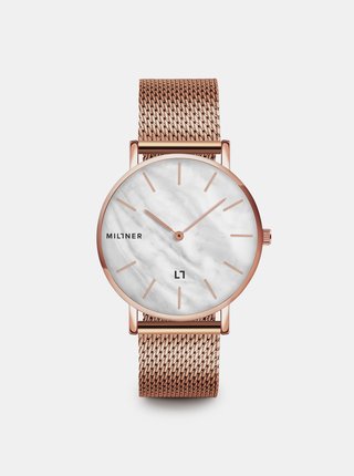 Dámské hodinky s nerezovým páskem v růžovozlaté barvě Millner Mayfair