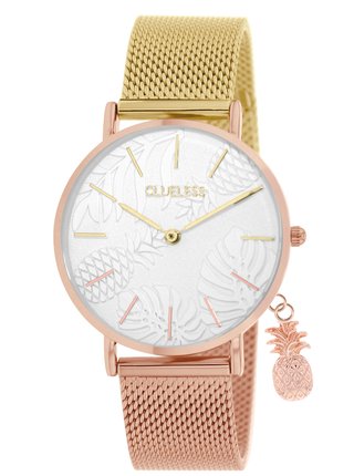 Dámské hodinky s nerezovým páskem v růžovozlaté barvě  Clueless