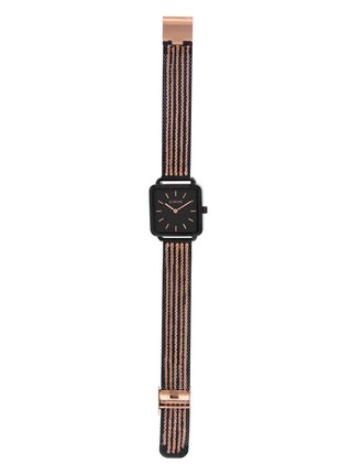 Dámské hodinky s nerezovým páskem v černo-zlaté barvě  Clueless