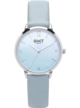 Modré dámské hodinky GMT