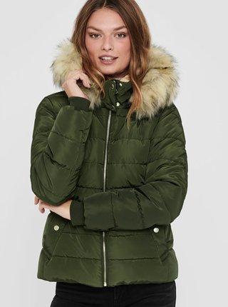 Zelená zimná prešívaná bunda ONLY
