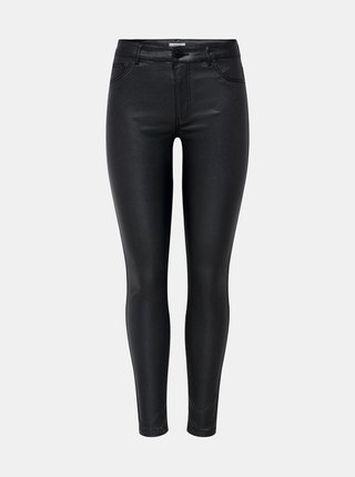 Čierne skinny fit nohavice s povrchovou úpravou Jacqueline de Yong