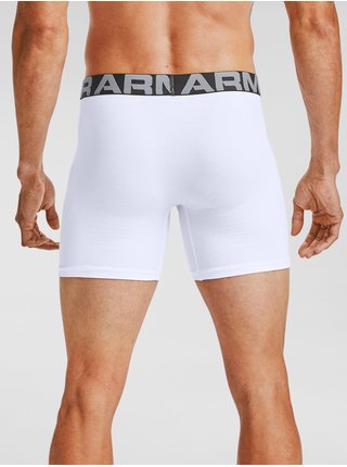 Boxerky Under Armour UA Charged Cotton 6in 3 Pack-WHT