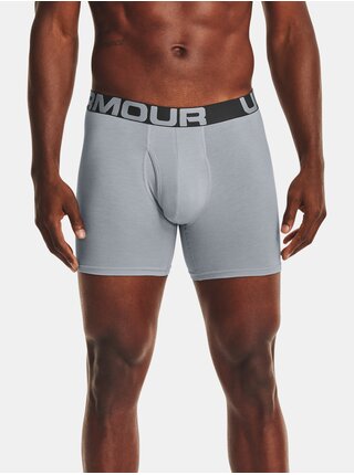 Šedé boxerky Under Armour UA Charged Cotton 6in 3 Pack