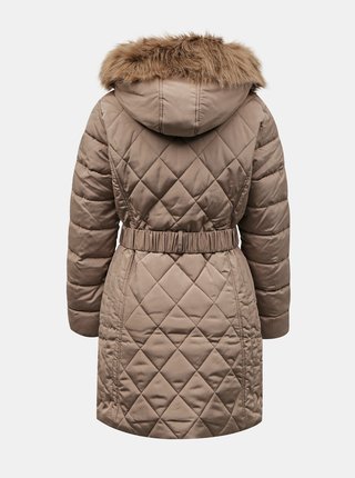 Béžový zimní prošívaný kabát Dorothy Perkins