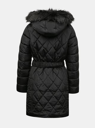 Čierny zimný prešívaný kabát Dorothy Perkins
