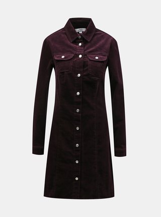 Vínové menčestrové košeľové šaty Dorothy Perkins Tall