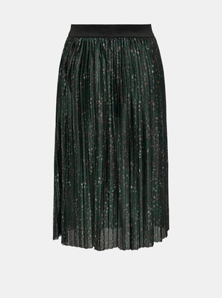 Tmavozelená vzorovaná plisovaná sukňa Jacqueline de Yong