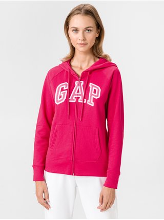 Mikina GAP Zip Logo Ružová