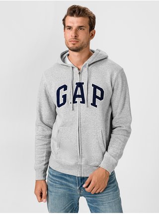 Šedá pánská mikina GAP Zip Logo