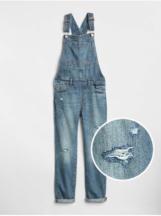 Detské džínsy s trakmi GAP Modrá