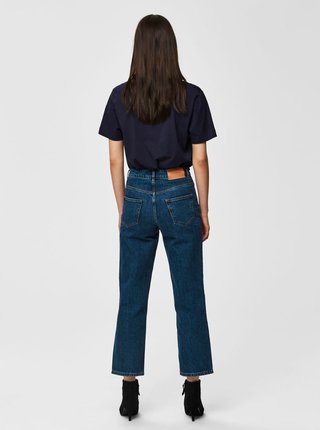 Modré straight fit rifle Selected Femme Kate