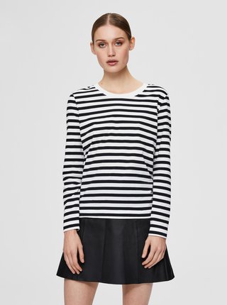 Čierno-biele pruhované tričko Selected Femme