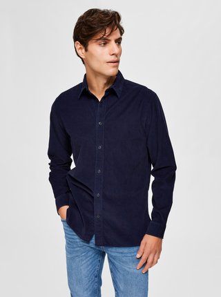 Tmavě modrá manšestrová košile Selected Homme-Reghenley
