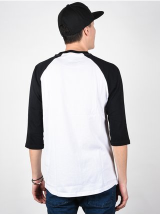 Černo-bílé pánské vzorované tričko s tříčtvrtečním rukávem VANS Raglan