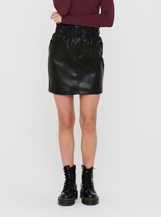 Černá dámská koženková mini sukně ONLY Maiya
