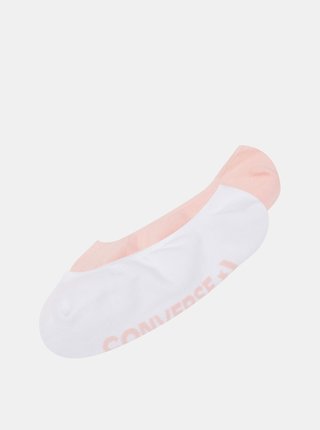 Sada dvoch párov dámskych slip-on ponožiek v ružovej a bielej farbe Converse