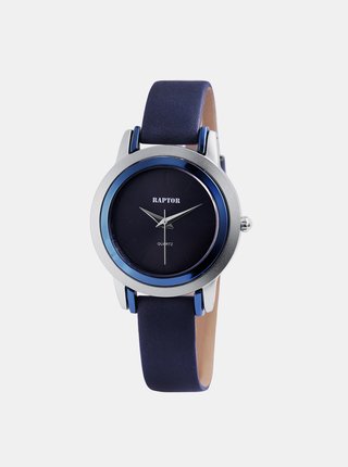 Dámské hodinky s tmavě modrým koženým páskem  Raptor