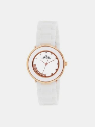 Bílé dámské hodinky s keramickým páskem Paris Hilton