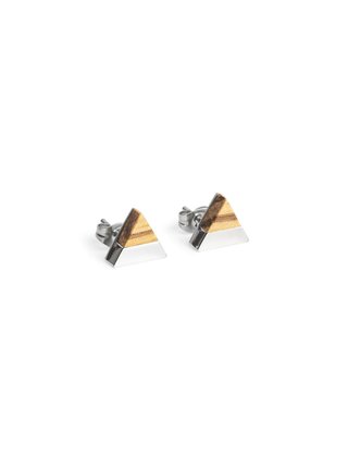 Náušnice s dřevěným detailem BeWooden Lini Earrings Triangle 