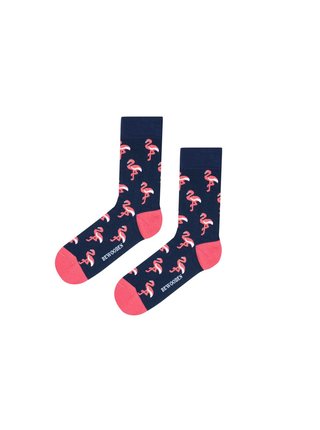 Tmavě modré ponožky s motivem BeWooden Flamingo Socks 