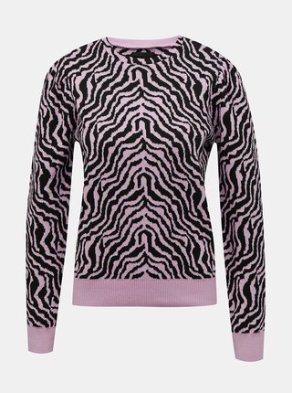 Ružový sveter so zebrím vzorom Pieces