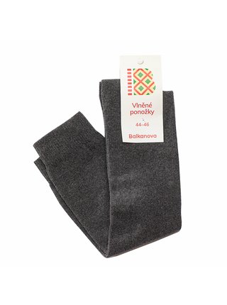 Ponožky 100% vlna, jednobarevný hladký úplet II - šedé