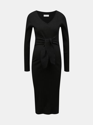Čierne tehotenské svetrové šaty Mama.licious