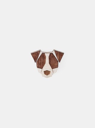 Dřevěná brož ve tvaru psa Jack Russell Brooch BeWooden