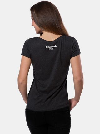 Tmavě šedé dámské tričko Majn Taktik Zkusit Šůšn Differenta Design