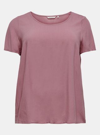 Růžové volné basic tričko ONLY CARMAKOMA Firstly