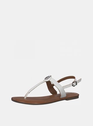 Biele kožené sandále Tamaris