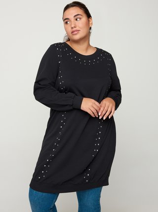 Čierne svetrové šaty Zizzi
