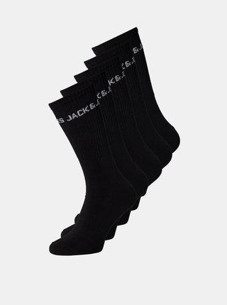 Sada piatich párov čiernych ponožiek Jack & Jones