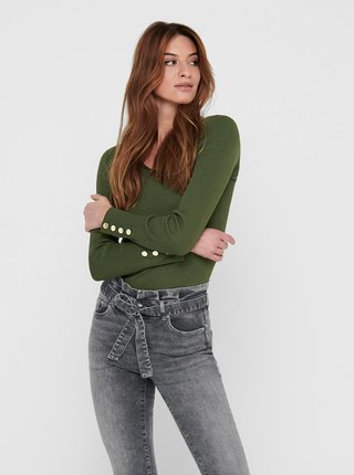 Zelený sveter Jacqueline de Yong Plum