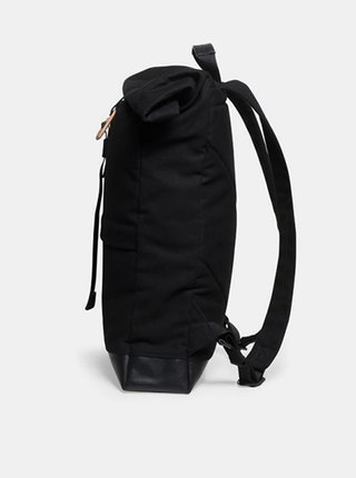 Praktický černý batoh s dřevěným detailem Nox Rollup BeWooden