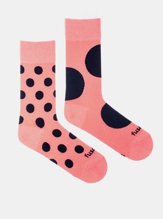 Ružové bodkované ponožky Fusakle Diskos koralka